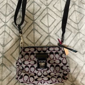 Gray Black & Pink Coach Purse